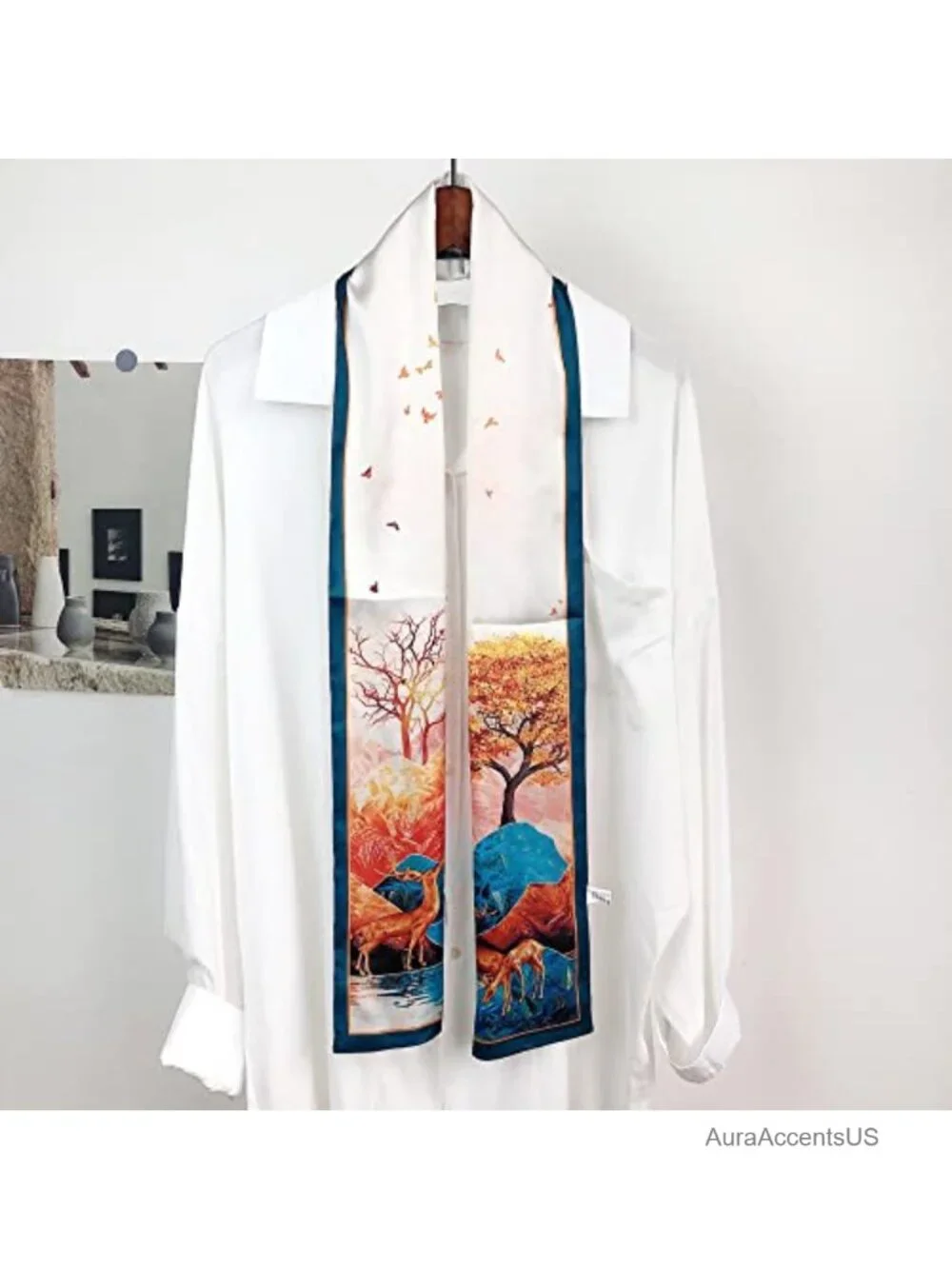 Silky Polyester Fashion Scarf Women Headband Neck Scarf Versatile 59x7 inches